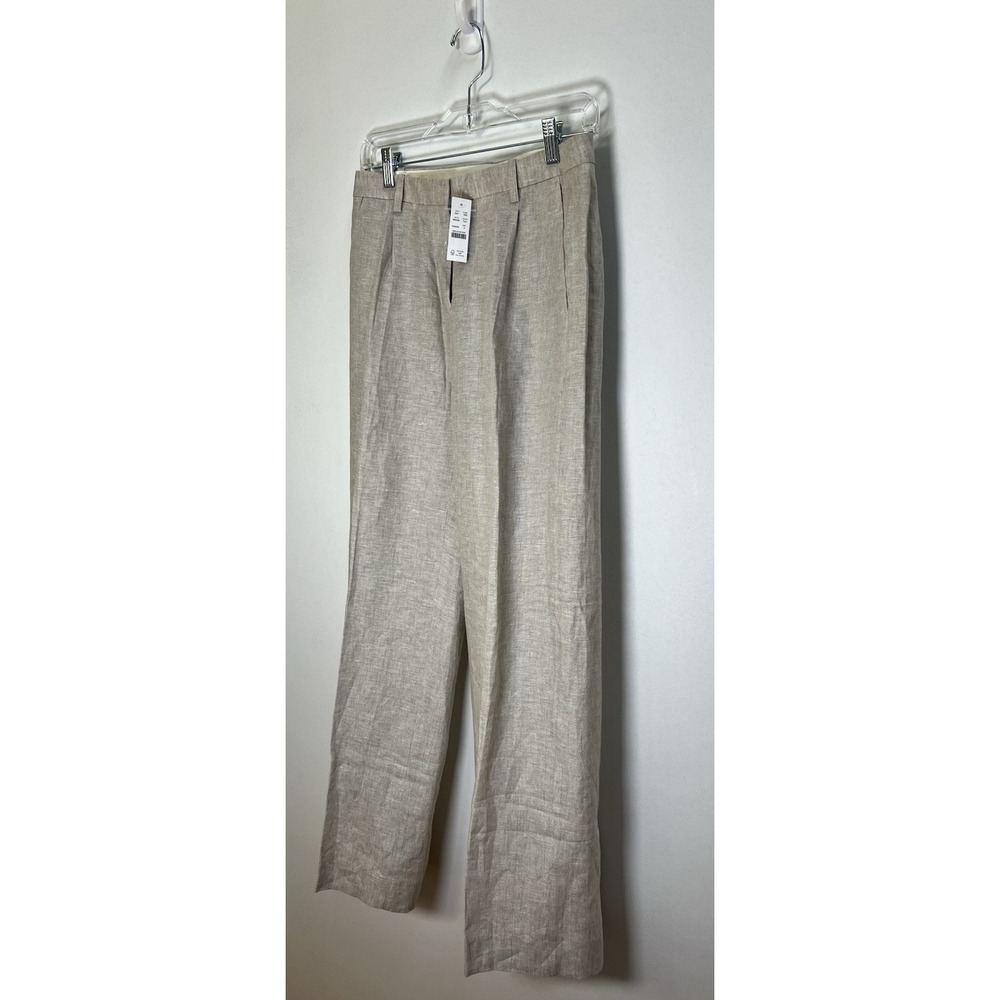 J.Crew Wide leg Essential pant Flax Linen Size 2 NWT Quiet Luxury Summer Pant